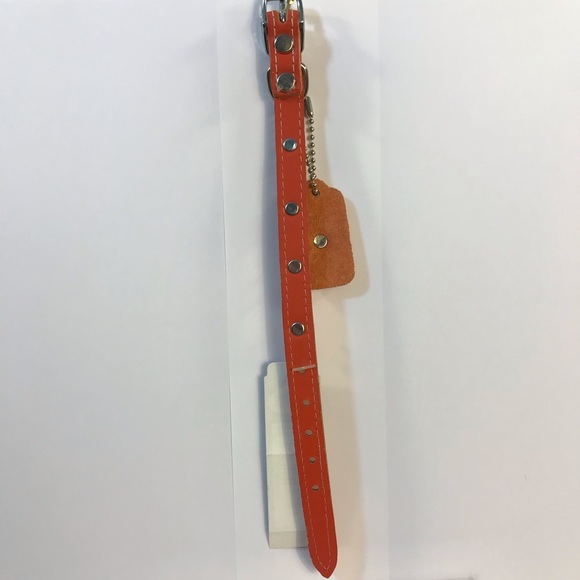 Omnipet Dog Collar Pet Orange Bone 10” Leather Matching Keychain - Picture 7 of 11